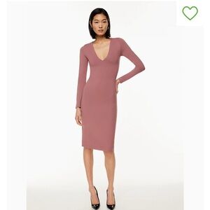 ARITZIA: Babaton CONTOUR VNECK LONG SLEEVE DRESS